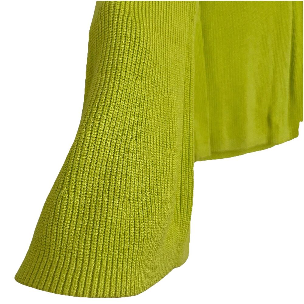 New Lovers+Friends Knit Sweater Size L Lime Green Pullover Off Shoulder Chic - Picture 5 of 7
